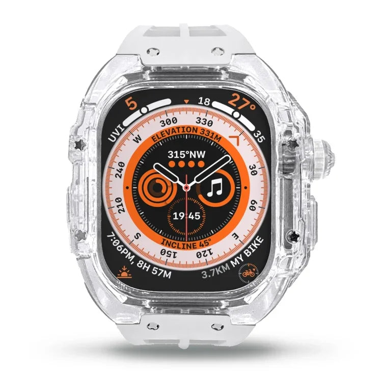สายรัดนาฬิกาเคสกันกระแทกยางฟลูออรีนใส สำหรับ Apple Watch Ultra 3 / 2 / 1 ขนาด 49 มม.