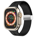 สายรัดนาฬิกาซิลิโคนพร้อมหัวเข็มขัดพับแม่เหล็ก สำหรับ Apple Watch Series 8&7 ขนาด 45 มม. และ 41 มม.