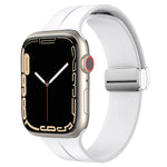 สายรัดนาฬิกาซิลิโคนพร้อมหัวเข็มขัดพับแม่เหล็ก สำหรับ Apple Watch Series 8&7 ขนาด 45 มม. และ 41 มม.