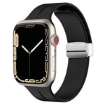 สายรัดนาฬิกาซิลิโคนพร้อมหัวเข็มขัดพับแม่เหล็ก สำหรับ Apple Watch Series 8&7 ขนาด 45 มม. และ 41 มม.