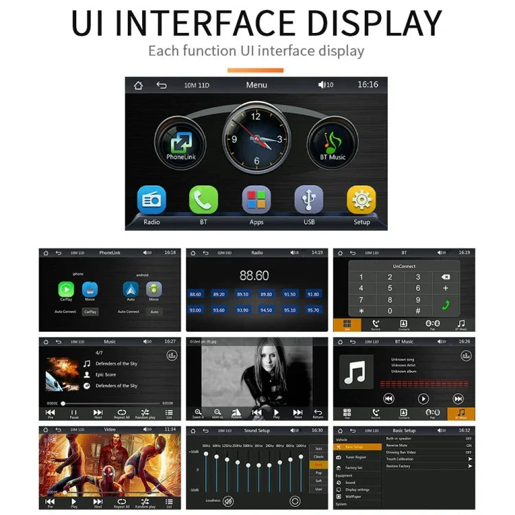 เครื่องเล่น MP5 บลูทูธรถยนต์ไร้สาย CarPlay ขนาด 7 นิ้ว B5300 รองรับการเชื่อมต่อโทรศัพท์มือถือ, B5300