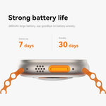 นาฬิกาอัจฉริยะหน้าจอ TFT ขนาด 1.96 นิ้ว S800 Ultra Max รองรับการตรวจวัดอัตราการเต้นของหัวใจ / ความดันโลหิต