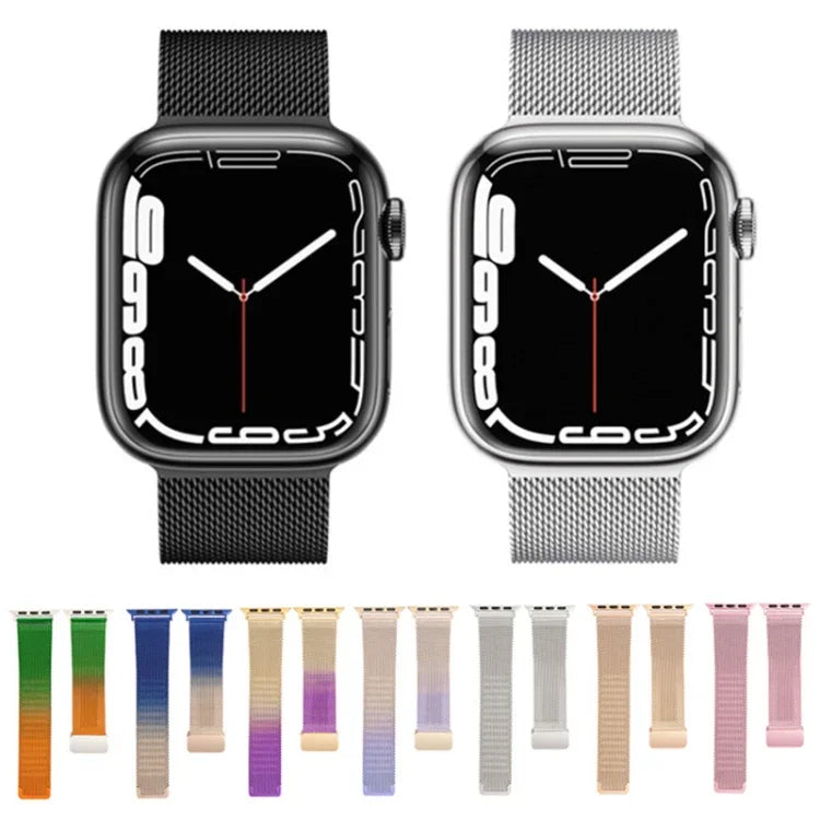 สายรัดนาฬิกาโลหะ Milan พร้อมหัวเข็มขัดพับ สำหรับ Apple Watch Series 8&7 ขนาด 45 มม. และ 41 มม.