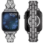 สายรัดนาฬิกาเพชรรูปใบโคลเวอร์สามแฉก สำหรับ Apple Watch Series 8&7 ขนาด 45 มม. และ 41 มม.