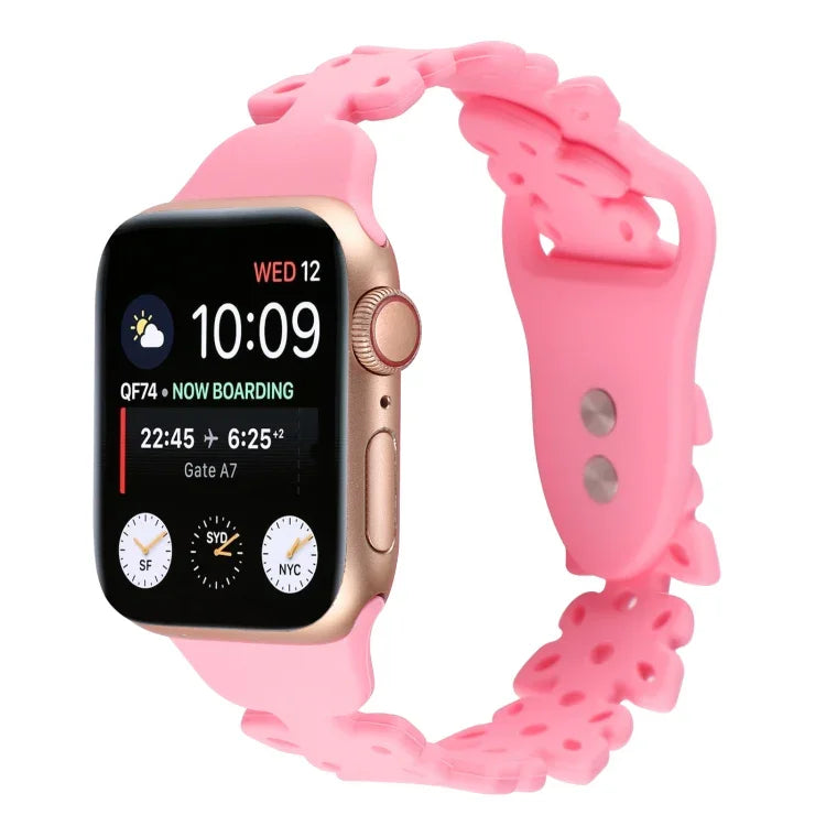 สายรัดนาฬิกาซิลิโคนผีเสื้อกลวง สำหรับ Apple Watch Series 8&7 45mm, สำหรับ Apple Watch Series 8&7 41mm