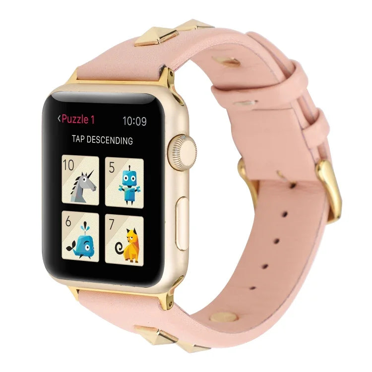สายรัดนาฬิกาหนังแท้หมุดแถวเดียว สำหรับ Apple Watch Series 8&7 45mm, สำหรับ Apple Watch Series 8&7 41mm