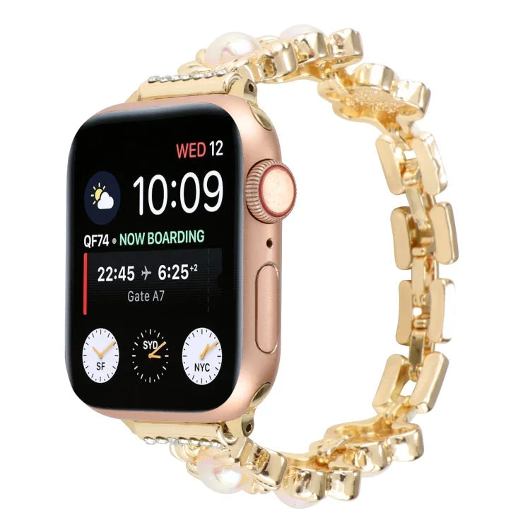 สายรัดนาฬิกาโลหะสร้อยข้อมือดอกไม้ สำหรับ Apple Watch Series 8&7 45mm, สำหรับ Apple Watch Series 8&7 41mm