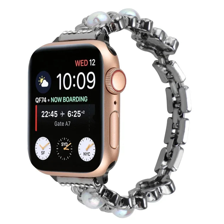 สายรัดนาฬิกาโลหะสร้อยข้อมือดอกไม้ สำหรับ Apple Watch Series 8&7 45mm, สำหรับ Apple Watch Series 8&7 41mm
