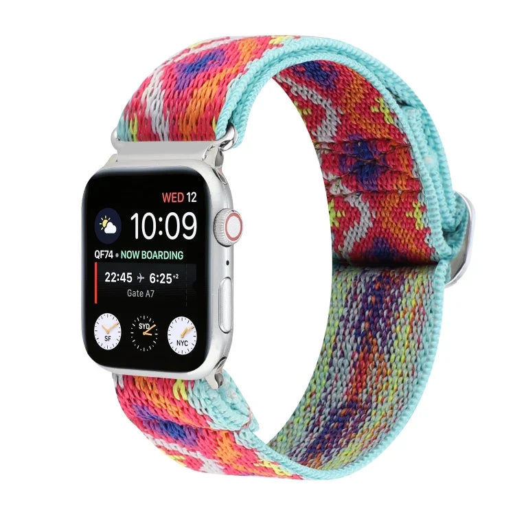 สายรัดนาฬิกาไนลอนยืดหยุ่นแบบหัวเข็มขัด สำหรับ Apple Watch Series 8&7 45มม., สำหรับ Apple Watch Series 8&7 41มม.
