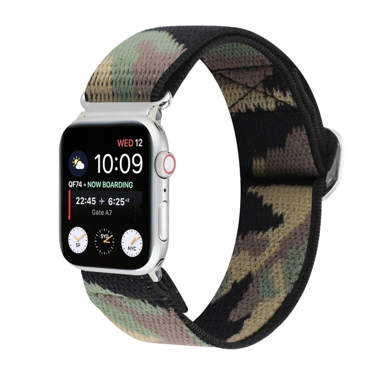 Buckle Elastic Nylon Watch Band, For Apple Watch Series 8&7 45mm, For Apple Watch Series 8&7 41mm