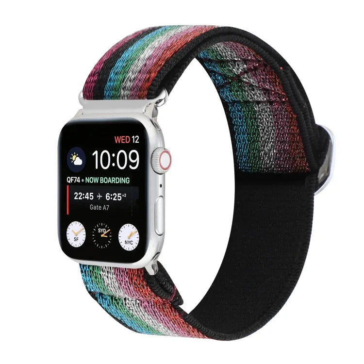 สายรัดนาฬิกาไนลอนยืดหยุ่นแบบหัวเข็มขัด สำหรับ Apple Watch Series 8&7 45มม., สำหรับ Apple Watch Series 8&7 41มม.