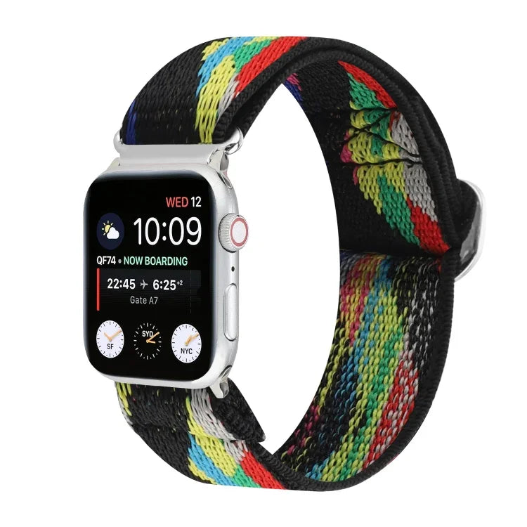 สายรัดนาฬิกาไนลอนยืดหยุ่นแบบหัวเข็มขัด สำหรับ Apple Watch Series 8&7 45มม., สำหรับ Apple Watch Series 8&7 41มม.