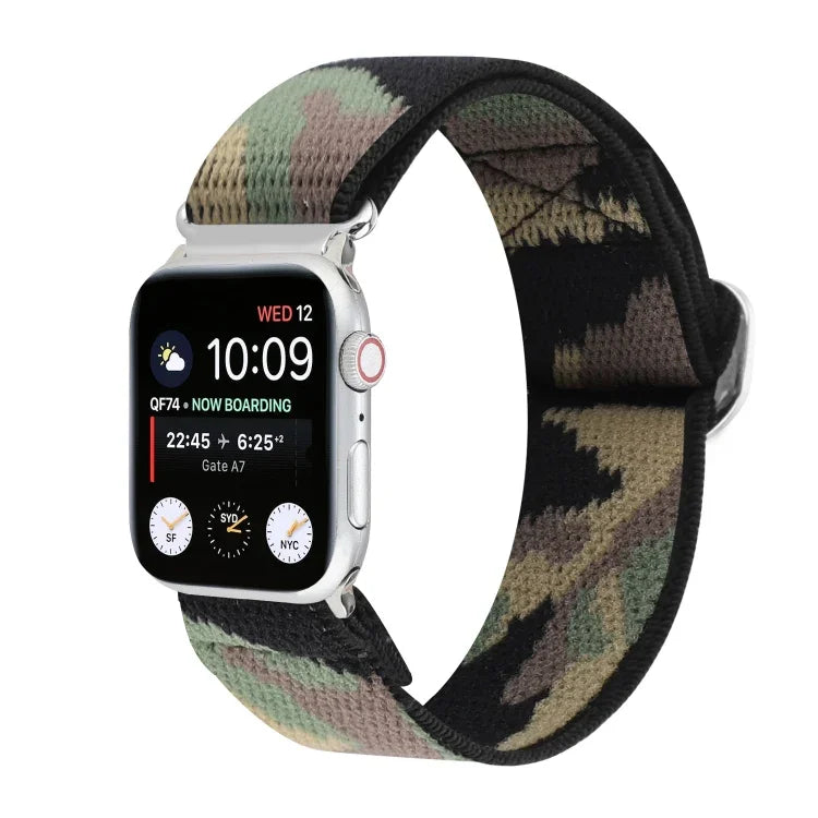 สายรัดนาฬิกาไนลอนยืดหยุ่นแบบหัวเข็มขัด สำหรับ Apple Watch Series 8&7 45มม., สำหรับ Apple Watch Series 8&7 41มม.