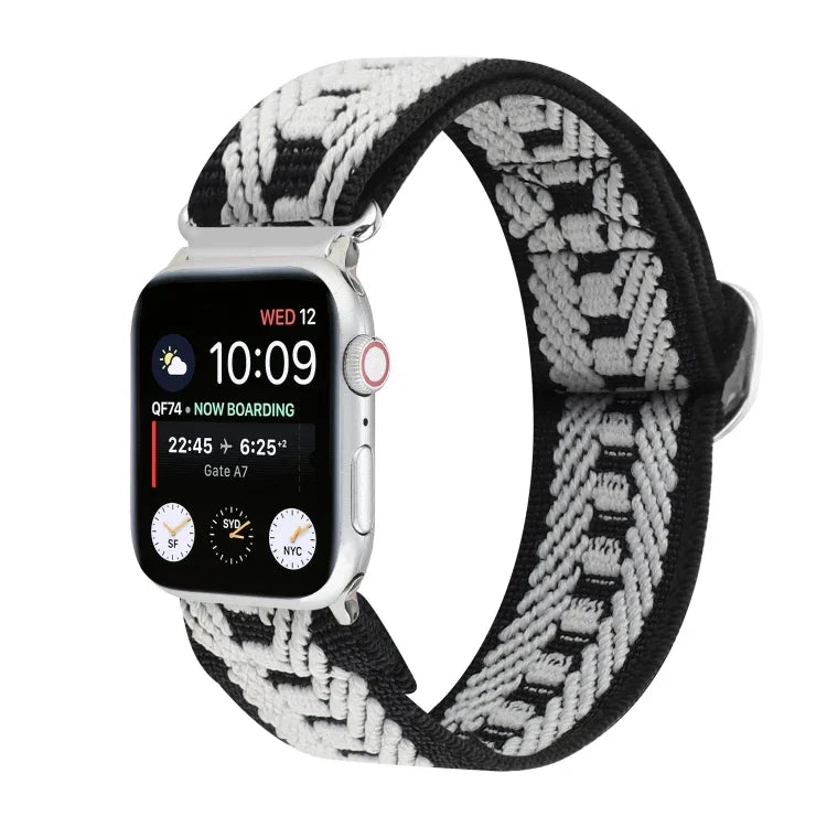 สายรัดนาฬิกาไนลอนยืดหยุ่นแบบหัวเข็มขัด สำหรับ Apple Watch Series 8&7 45มม., สำหรับ Apple Watch Series 8&7 41มม.