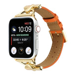 สายรัดนาฬิกาหนังแท้เรียบหัวเข็มขัด D-Buckle สำหรับ Apple Watch Series 8&7 45mm, สำหรับ Apple Watch Series 8&7 41mm