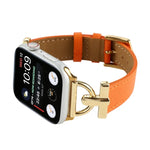 สายรัดนาฬิกาหนังแท้เรียบหัวเข็มขัด D-Buckle สำหรับ Apple Watch Series 8&7 45mm, สำหรับ Apple Watch Series 8&7 41mm