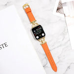 สายรัดนาฬิกาหนังแท้เรียบหัวเข็มขัด D-Buckle สำหรับ Apple Watch Series 8&7 45mm, สำหรับ Apple Watch Series 8&7 41mm