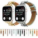 สายรัดนาฬิกาหนังแท้เรียบหัวเข็มขัด D-Buckle สำหรับ Apple Watch Series 8&7 45mm, สำหรับ Apple Watch Series 8&7 41mm