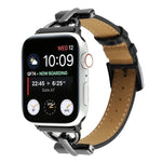 สายรัดนาฬิกาหนังแท้เรียบหัวเข็มขัด D-Buckle สำหรับ Apple Watch Series 8&7 45mm, สำหรับ Apple Watch Series 8&7 41mm
