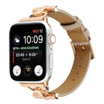 สายรัดนาฬิกาหนังแท้เรียบหัวเข็มขัด D-Buckle สำหรับ Apple Watch Series 8&7 45mm, สำหรับ Apple Watch Series 8&7 41mm