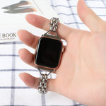 สายรัดนาฬิกาโลหะโซ่สองแถว สำหรับ Apple Watch Series 8&7 45มม., สำหรับ Apple Watch Series 8&7 41มม.