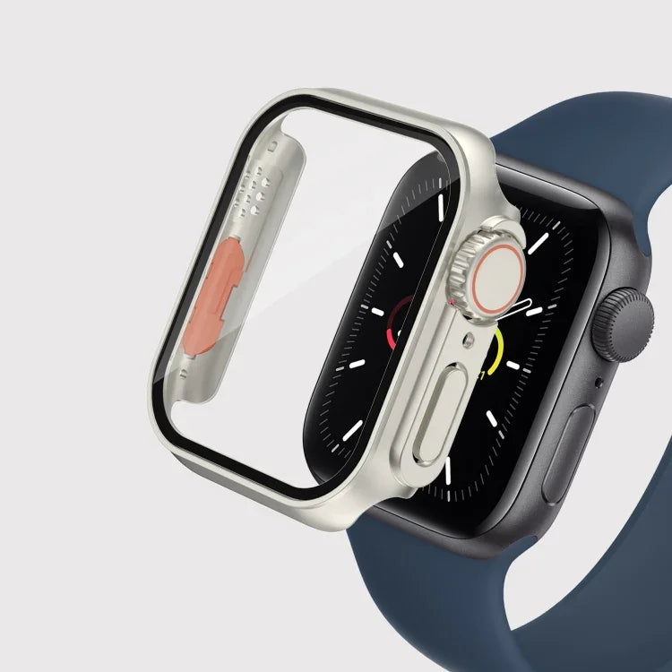 เคสใส่ฟิล์ม PC พร้อมปุ่มถอดได้ สำหรับ Apple Watch Series 9 / 8 / 7 41มม., สำหรับ Apple Watch Series SE 2025 / SE 2 / 6 / SE / 5 / 4 40มม., สำหรับ Apple Watch SE 2025 / SE 2 / 6 / SE / 5 / 4 40มม.