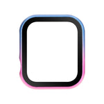 Metal Frame + Tempered Glass Protector Case, For Apple Watch Series 9 / 8 / 7 45mm, For Apple Watch Series SE 2025&SE2&6&SE&5&4 44mm, For Apple Watch Series 3&2&1 42mm, For Apple Watch Series 9 / 8 / 7 41mm                                              ...