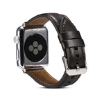 สายรัดนาฬิกาหนังแท้เคลือบแว็กซ์น้ำมัน สำหรับ Apple Watch Ultra 49 มม. / Series 8&7 45 มม. / SE 2&6&SE&5&4 44 มม. / 3&2&1 42 มม. สำหรับ Apple Watch Series 8&7 41 มม. / SE 2&6&SE&5&4 40 มม. / 3&2&1 38 มม.