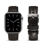 สายรัดนาฬิกาหนังแท้เคลือบแว็กซ์น้ำมัน สำหรับ Apple Watch Ultra 49 มม. / Series 8&7 45 มม. / SE 2&6&SE&5&4 44 มม. / 3&2&1 42 มม. สำหรับ Apple Watch Series 8&7 41 มม. / SE 2&6&SE&5&4 40 มม. / 3&2&1 38 มม.
