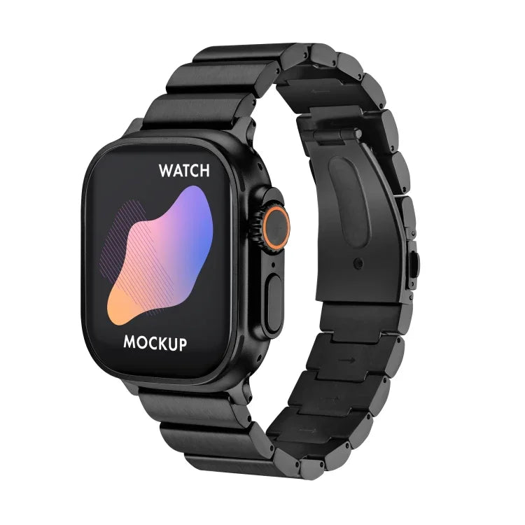 สายรัดนาฬิกาโลหะผสมไทเทเนียมหัวเข็มขัดแบน สำหรับ Apple Watch Ultra 49 มม. / Series 8&7 45 มม. / SE 2&6&SE&5&4 44 มม. / 3&2&1 42 มม. สำหรับ Apple Watch Series 8&7 41 มม. / SE 2&6&SE&5&4 40 มม. / 3&2&1 38 มม.