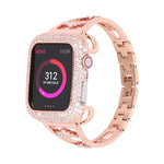 สายรัดนาฬิกาโลหะทองแดงประดับซิริคอน สำหรับ Apple Watch Ultra 49 มม. / Series 8&7 45 มม. / SE 2&6&SE&5&4 44 มม. / 3&2&1 42 มม. สำหรับ Apple Watch Series 8&7 41 มม. / SE 2&6&SE&5&4 40 มม. / 3&2&1 38 มม.