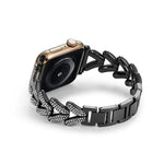 สายรัดนาฬิกาโลหะเพชรสามเหลี่ยม สำหรับ Apple Watch Ultra 49mm / Series 8&7 45mm / SE 2&6&SE&5&4 44mm / 3&2&1 42mm, สำหรับ Apple Watch Series 8&7 41mm / SE 2&6&SE&5&4 40mm / 3&2&1 38mm