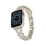 สายรัดนาฬิกาโลหะเพชรสามเหลี่ยม สำหรับ Apple Watch Ultra 49mm / Series 8&7 45mm / SE 2&6&SE&5&4 44mm / 3&2&1 42mm, สำหรับ Apple Watch Series 8&7 41mm / SE 2&6&SE&5&4 40mm / 3&2&1 38mm