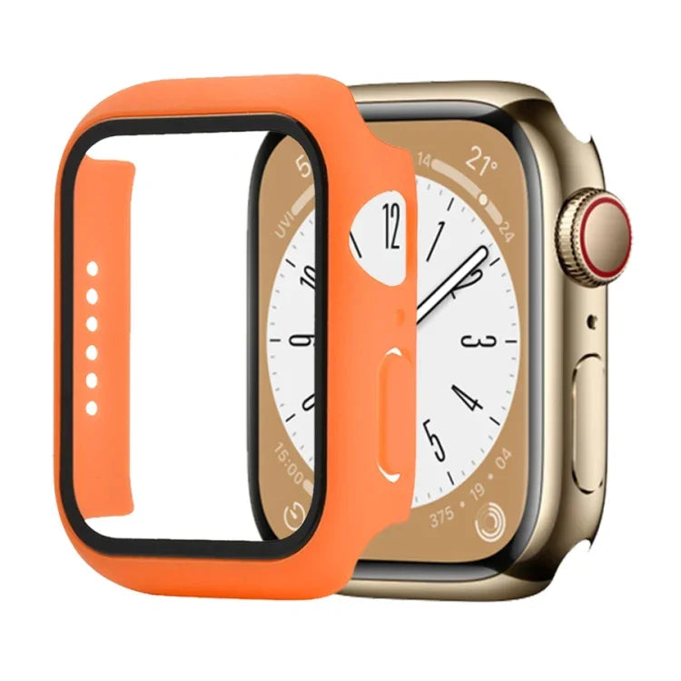 เคสกันกระแทก PC+กระจกนิรภัยสำหรับนาฬิกา สำหรับ Apple Watch Series 9 / 8 / 7 41mm, สำหรับ Apple Watch Series 9 / 8 / 7 45mm