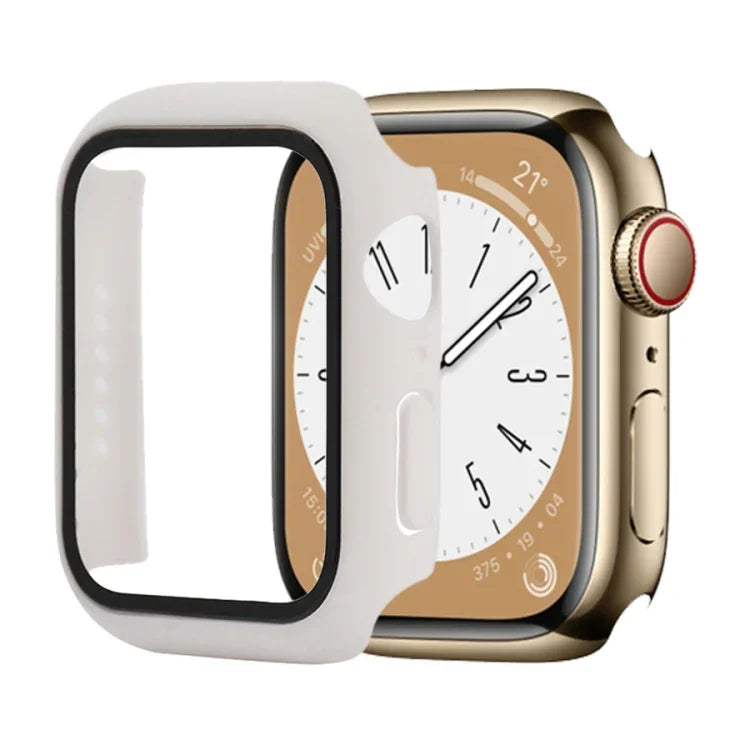 เคสกันกระแทก PC+กระจกนิรภัยสำหรับนาฬิกา สำหรับ Apple Watch Series 9 / 8 / 7 41mm, สำหรับ Apple Watch Series 9 / 8 / 7 45mm