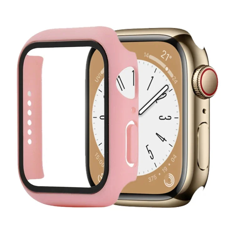 เคสกันกระแทก PC+กระจกนิรภัยสำหรับนาฬิกา สำหรับ Apple Watch Series 9 / 8 / 7 41mm, สำหรับ Apple Watch Series 9 / 8 / 7 45mm