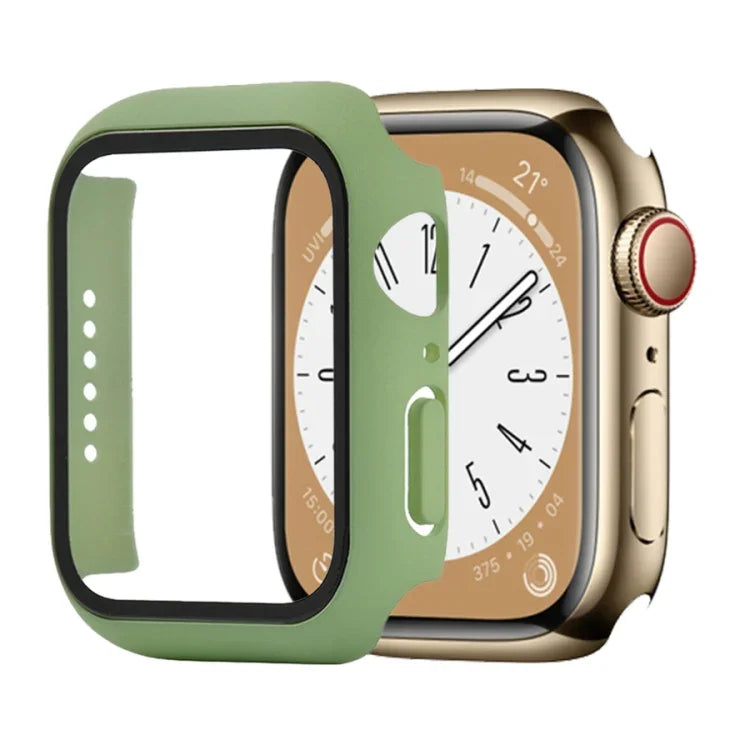 เคสกันกระแทก PC+กระจกนิรภัยสำหรับนาฬิกา สำหรับ Apple Watch Series 9 / 8 / 7 41mm, สำหรับ Apple Watch Series 9 / 8 / 7 45mm