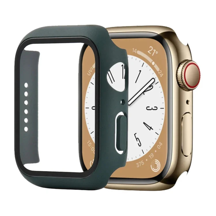 เคสกันกระแทก PC+กระจกนิรภัยสำหรับนาฬิกา สำหรับ Apple Watch Series 9 / 8 / 7 41mm, สำหรับ Apple Watch Series 9 / 8 / 7 45mm