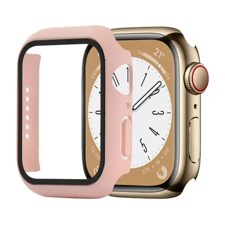 เคสกันกระแทก PC+กระจกนิรภัยสำหรับนาฬิกา สำหรับ Apple Watch Series 9 / 8 / 7 41mm, สำหรับ Apple Watch Series 9 / 8 / 7 45mm
