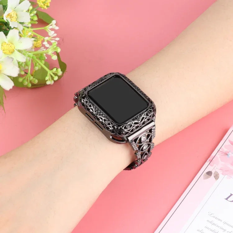 สายรัดนาฬิกาโลหะตาแมวสีทองแดง สำหรับ Apple Watch Ultra 49mm / Series 8&7 45mm / SE 2&6&SE&5&4 44mm / 3&2&1 42mm, สำหรับ Apple Watch Series 8&7 41mm / SE 2&6&SE&5&4 40mm / 3&2&1 38mm