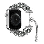 Double Row Beads Telescopic Chain Watch Band, For Apple Watch Ultra 49mm / Series 8&7 45mm / SE 2&6&SE&5&4 44mm / 3&2&1 42mm, For Apple Watch Series 8&7 41mm / SE 2&6&SE&5&4 40mm / 3&2&1 38mm