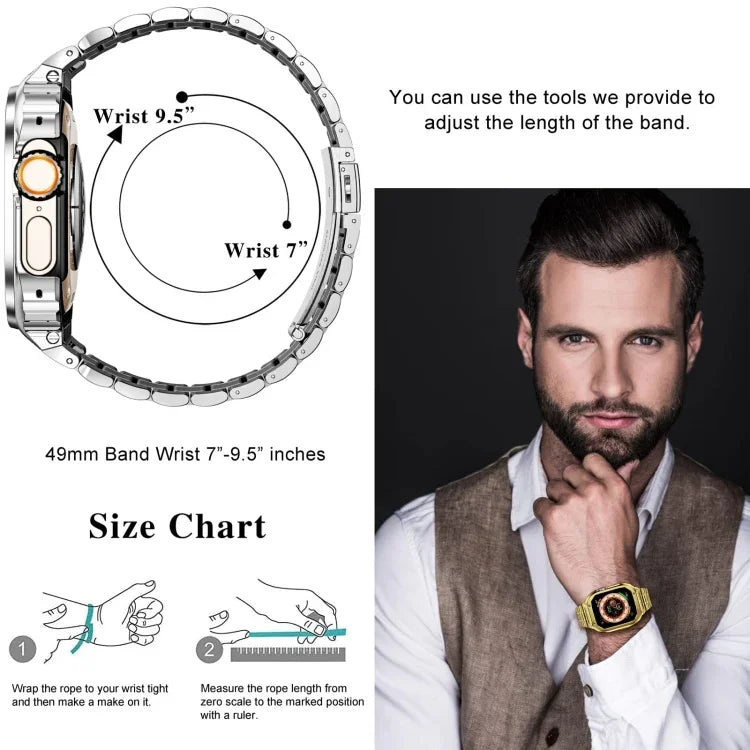 Metal Integrated Watch Protective Case, For Apple Watch Series SE 2025&6&SE&5&4 44mm, For Apple Watch Ultra 3 / 2 / 1 49mm, For Apple Watch Series 9 / 8 / 7 45mm