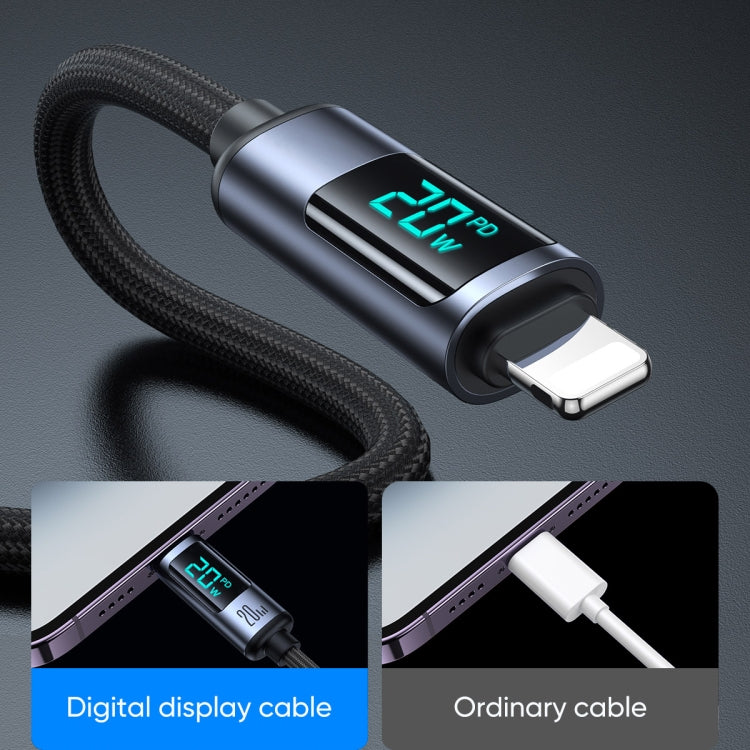 JOYROOM S-CL020A16 สายชาร์จเร็ว 20W USB-C / Type-C เป็น 8 Pin พร้อมจอดิจิตอล, Type-C เป็น 8 Pin