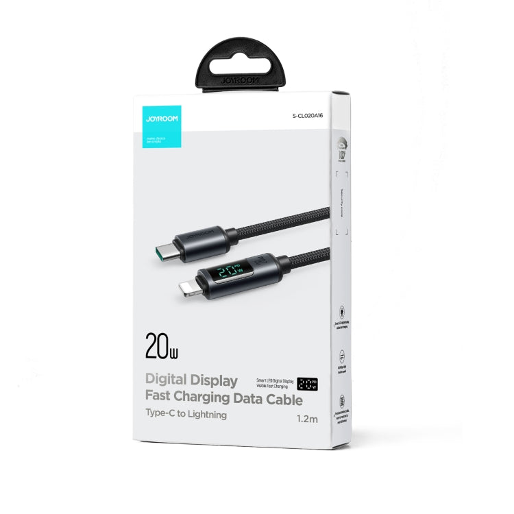 JOYROOM S-CL020A16 สายชาร์จเร็ว 20W USB-C / Type-C เป็น 8 Pin พร้อมจอดิจิตอล, Type-C เป็น 8 Pin