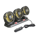 F4310 360-Degree Rotating Adjustable Car Three-Head Fan, F4310 24V Cigarette Lighter, F4310 USB Universal, F4310 12V Cigarette Lighter
