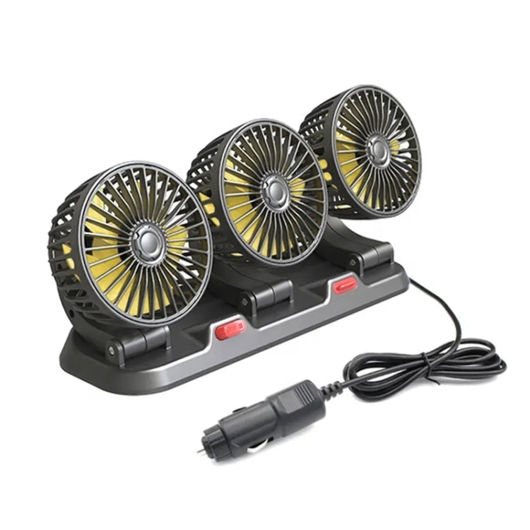 F4310 360-Degree Rotating Adjustable Car Three-Head Fan, F4310 24V Cigarette Lighter, F4310 USB Universal, F4310 12V Cigarette Lighter