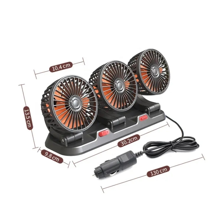F4310 360-Degree Rotating Adjustable Car Three-Head Fan, F4310 24V Cigarette Lighter, F4310 USB Universal, F4310 12V Cigarette Lighter