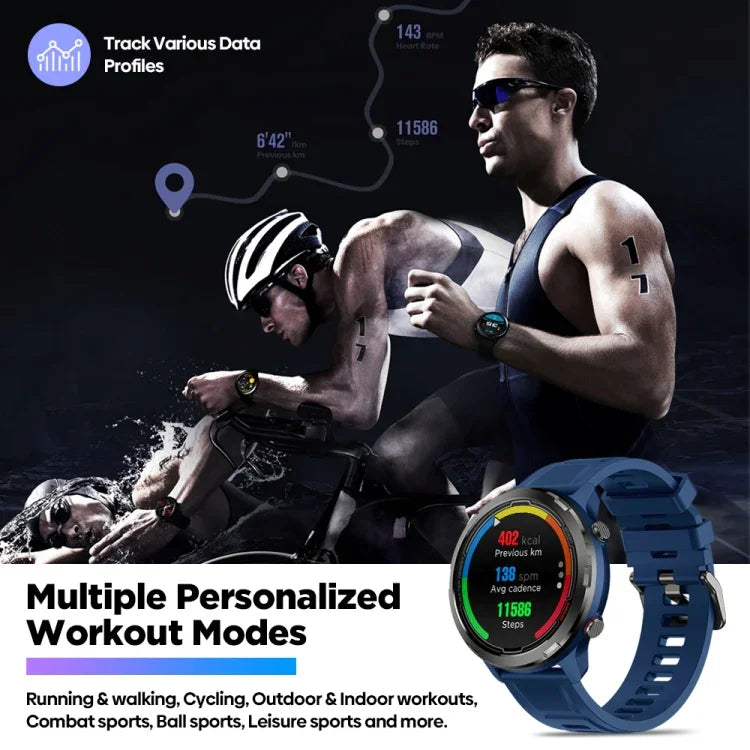นาฬิกาอัจฉริยะกันน้ำ 5 ATM Zeblaze Stratos 2 Lite หน้าจอ IPS ขนาด 1.32 นิ้ว รองรับการตรวจวัดอัตราการเต้นของหัวใจ / โหมดกีฬา