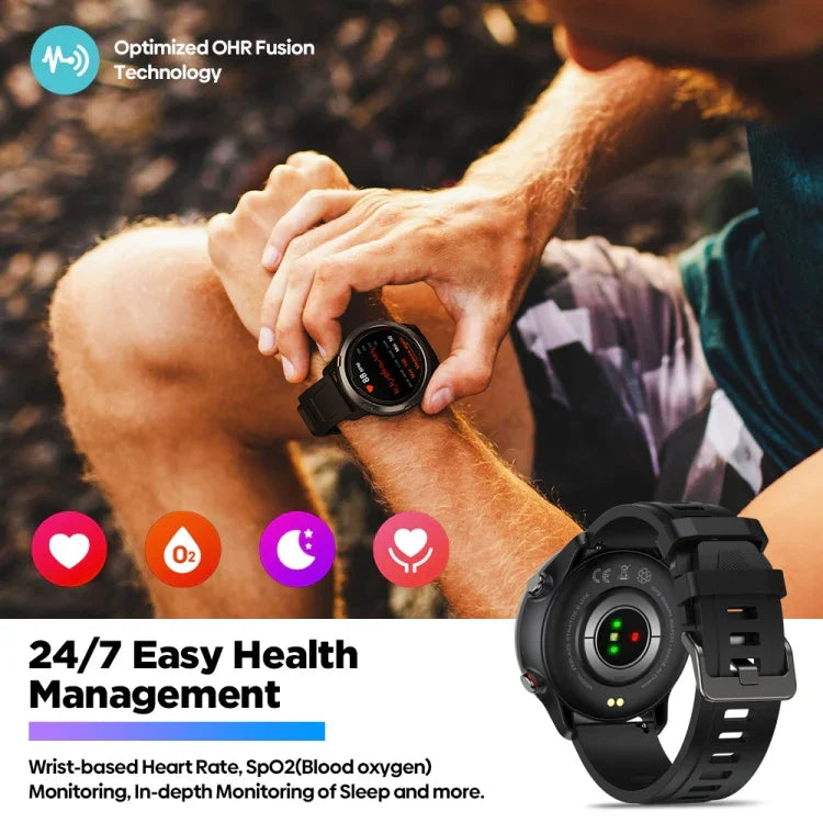 นาฬิกาอัจฉริยะกันน้ำ 5 ATM Zeblaze Stratos 2 Lite หน้าจอ IPS ขนาด 1.32 นิ้ว รองรับการตรวจวัดอัตราการเต้นของหัวใจ / โหมดกีฬา