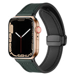 สายรัดนาฬิกาหนังซิลิโคนพับได้แม่เหล็ก สำหรับ Apple Watch Series 8&7 41mm